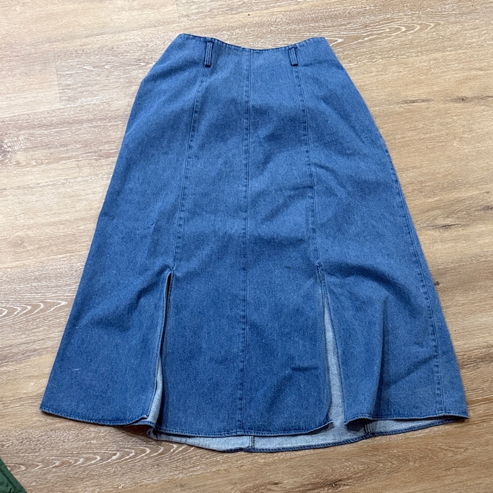 La viola boutique maxi Blue Denim Skirt plus vintage